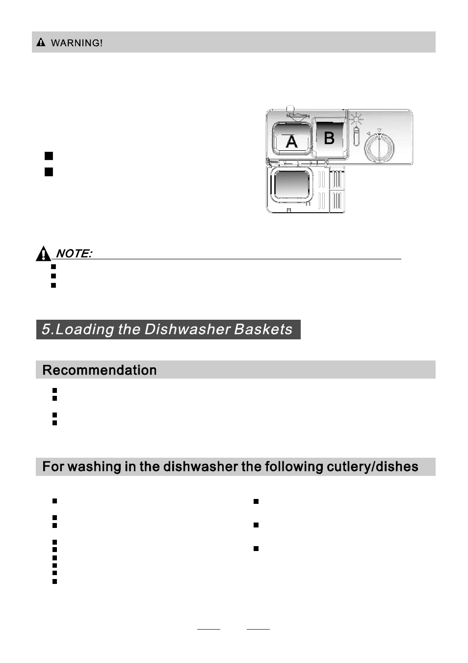 Fill in detergent, Are not suitable are of limited suitability | Campomatic DW214C User Manual | Page 9 / 23