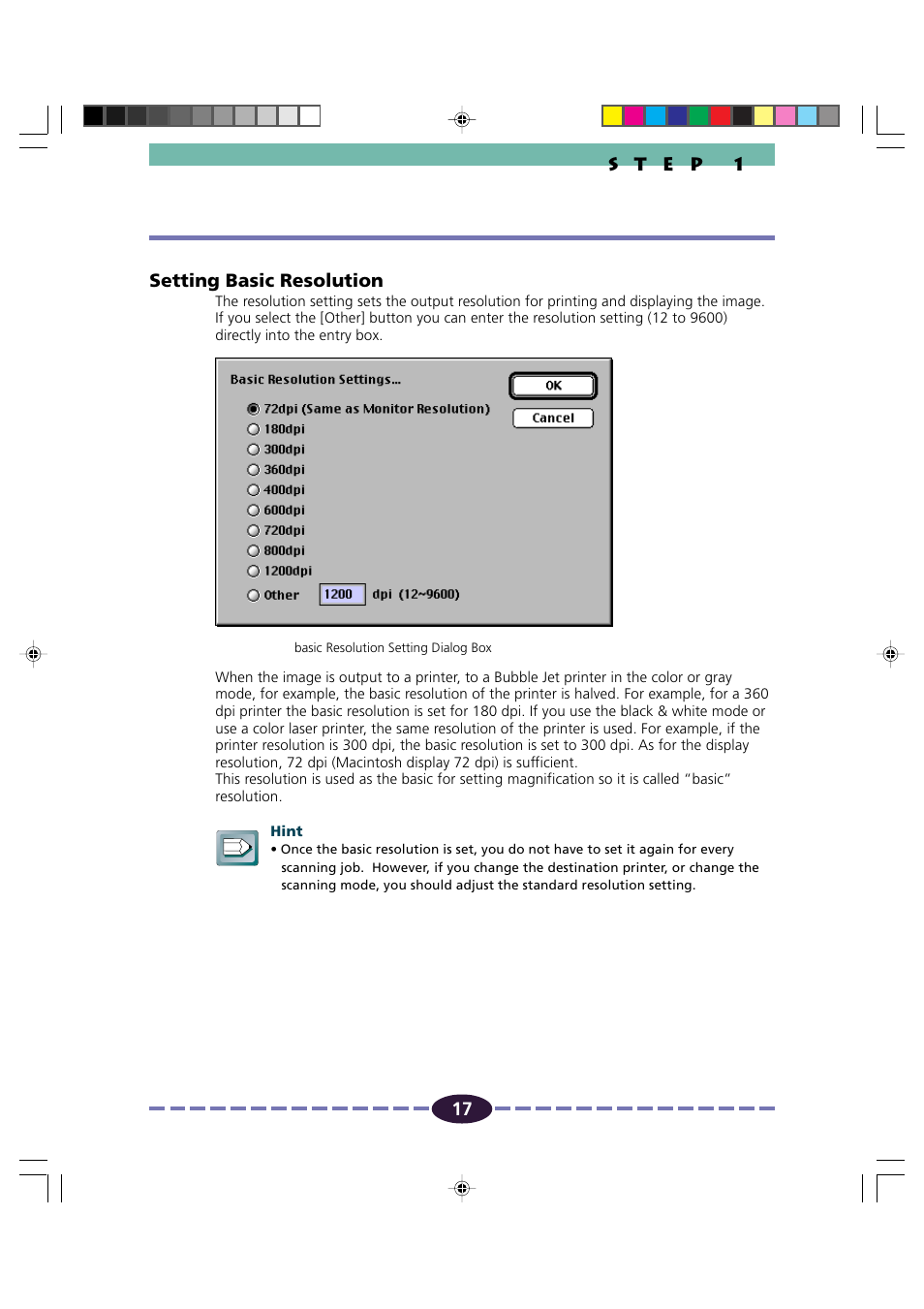 Setting basic resolution | Canon FB630U/FB636U User Manual | Page 17 / 62