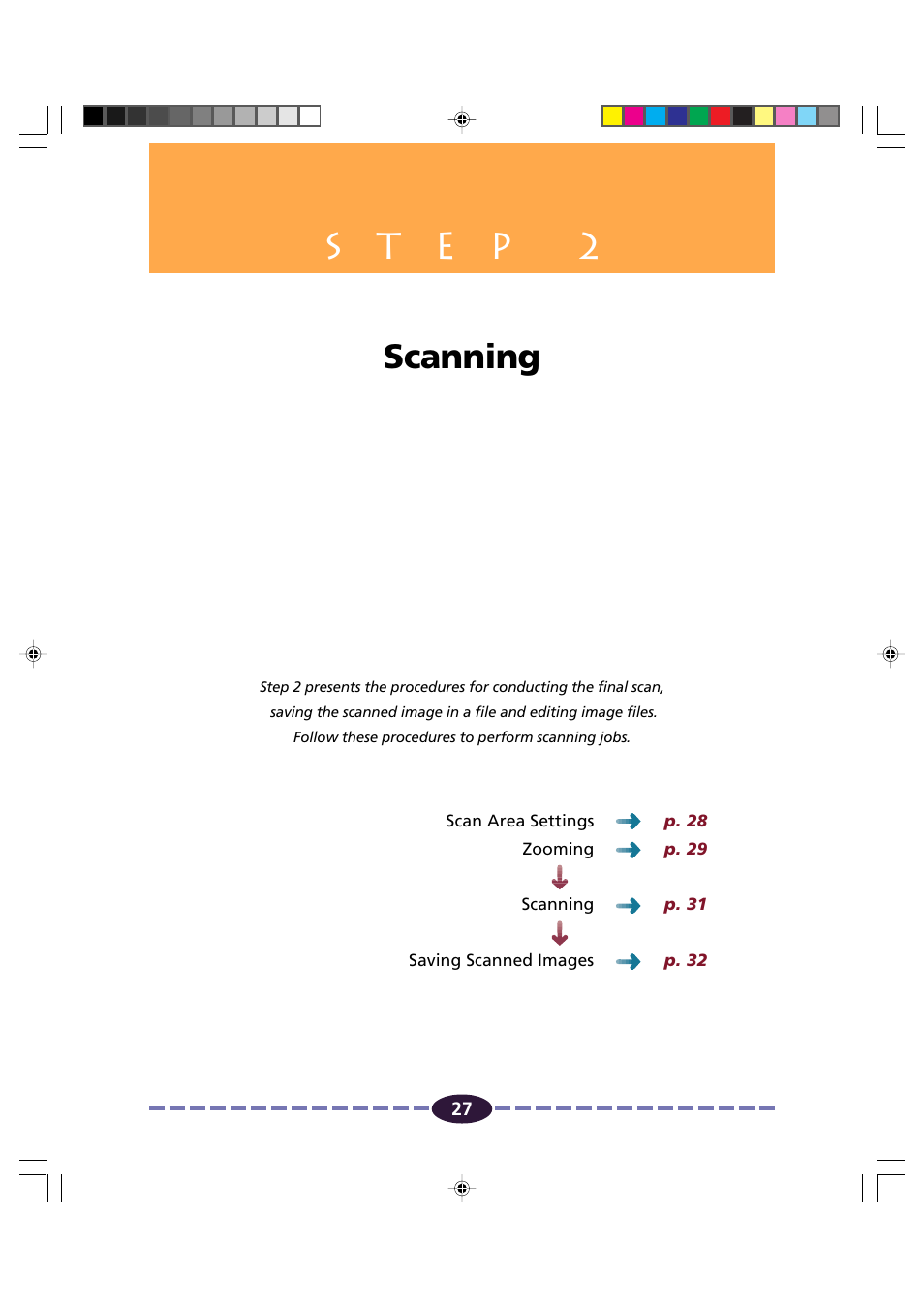 Step 2 scanning, P. 27, Scanning | Canon FB630U/FB636U User Manual | Page 27 / 62