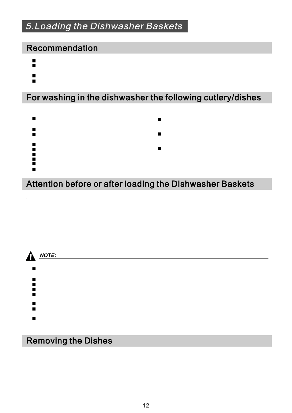 Are not suitable are of limited suitability | Campomatic DW911ES User Manual | Page 14 / 99