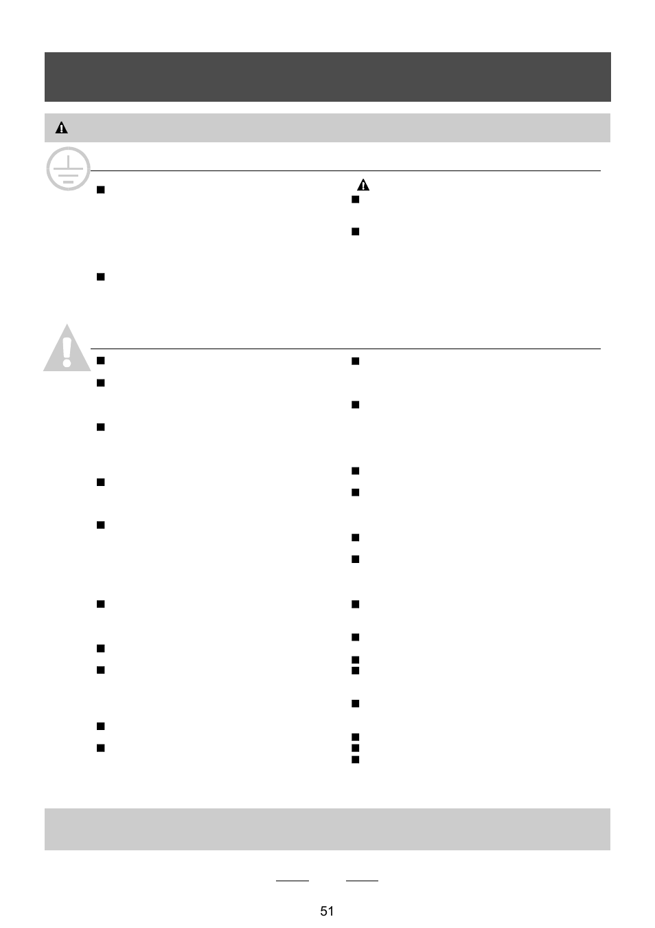 Istruzioni per la messa a terra, Attenzione! uso corretto | Campomatic DW911ES User Manual | Page 53 / 99