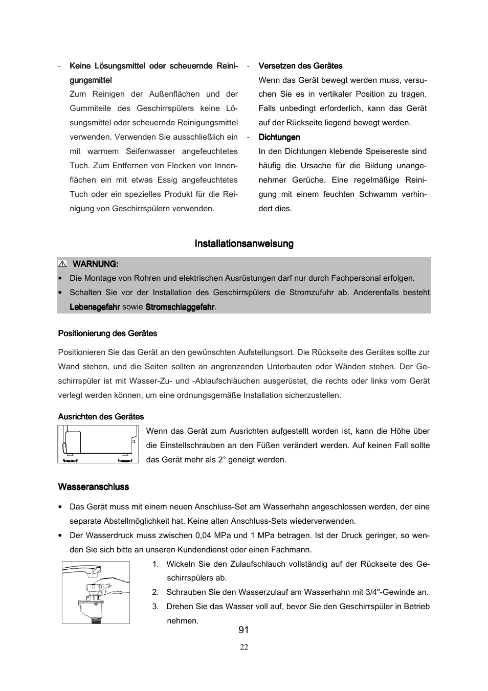 Installationsanwe | Campomatic DW911ES User Manual | Page 93 / 99