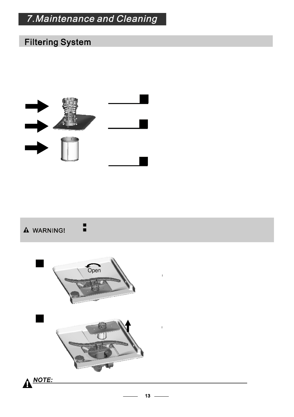 Filter assembly | Campomatic DW924BI User Manual | Page 16 / 28