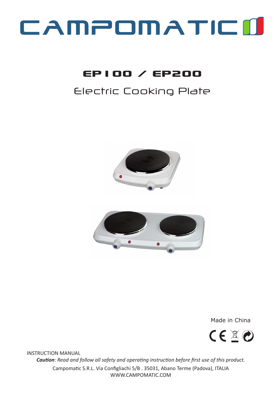 Campomatic EP100 User Manual | 16 pages