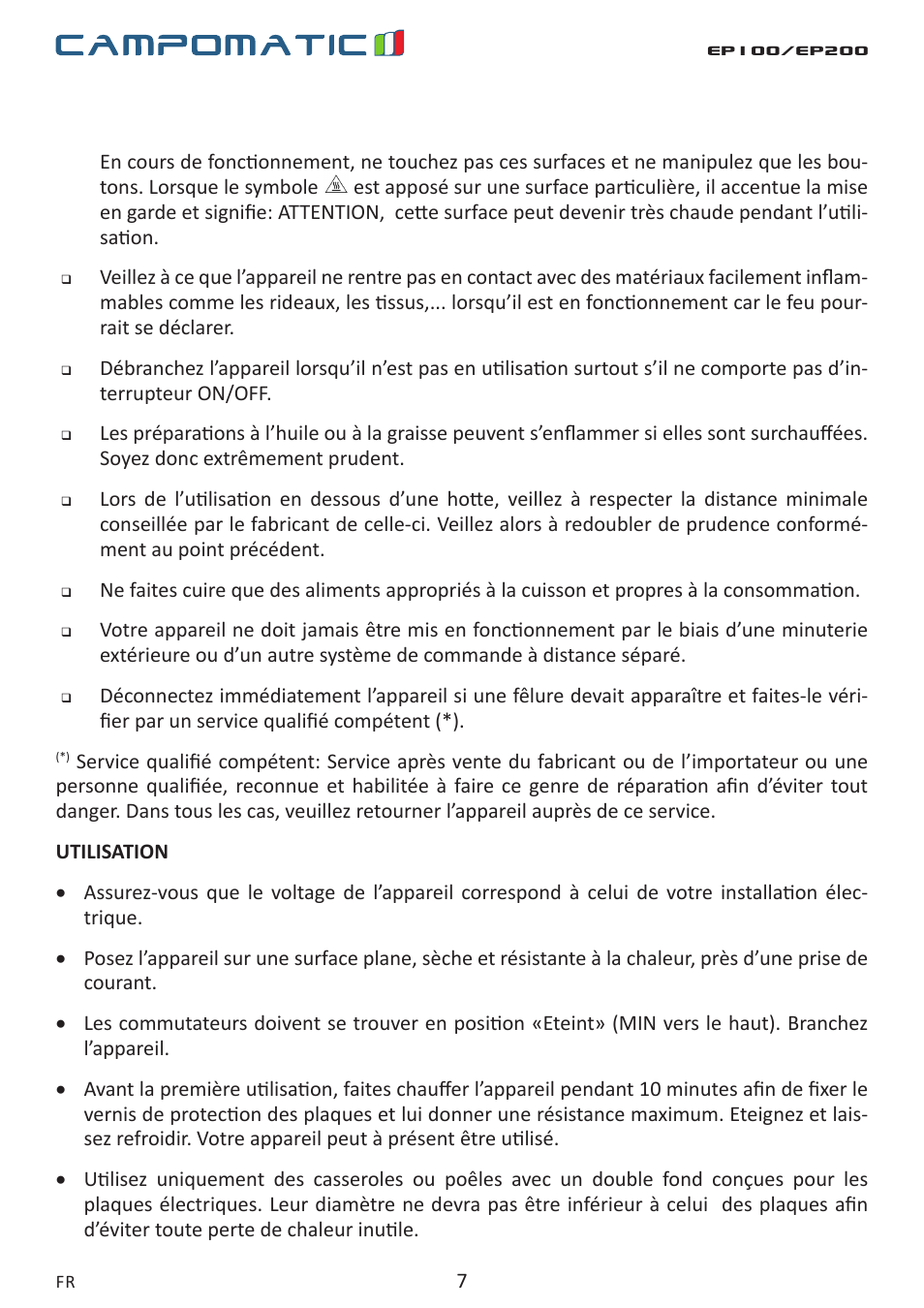 Campomatic EP100 User Manual | Page 7 / 16