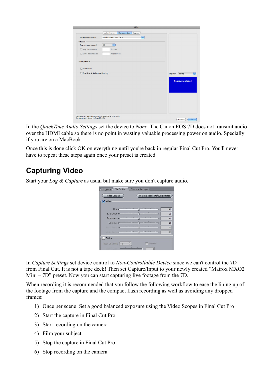 Capturing video | Canon EOS 7D HDMI User Manual | Page 4 / 5