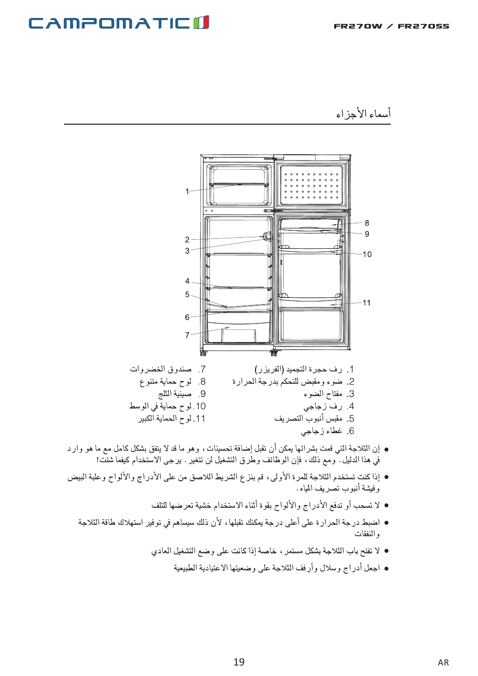 Campomatic FR270W User Manual | Page 19 / 20
