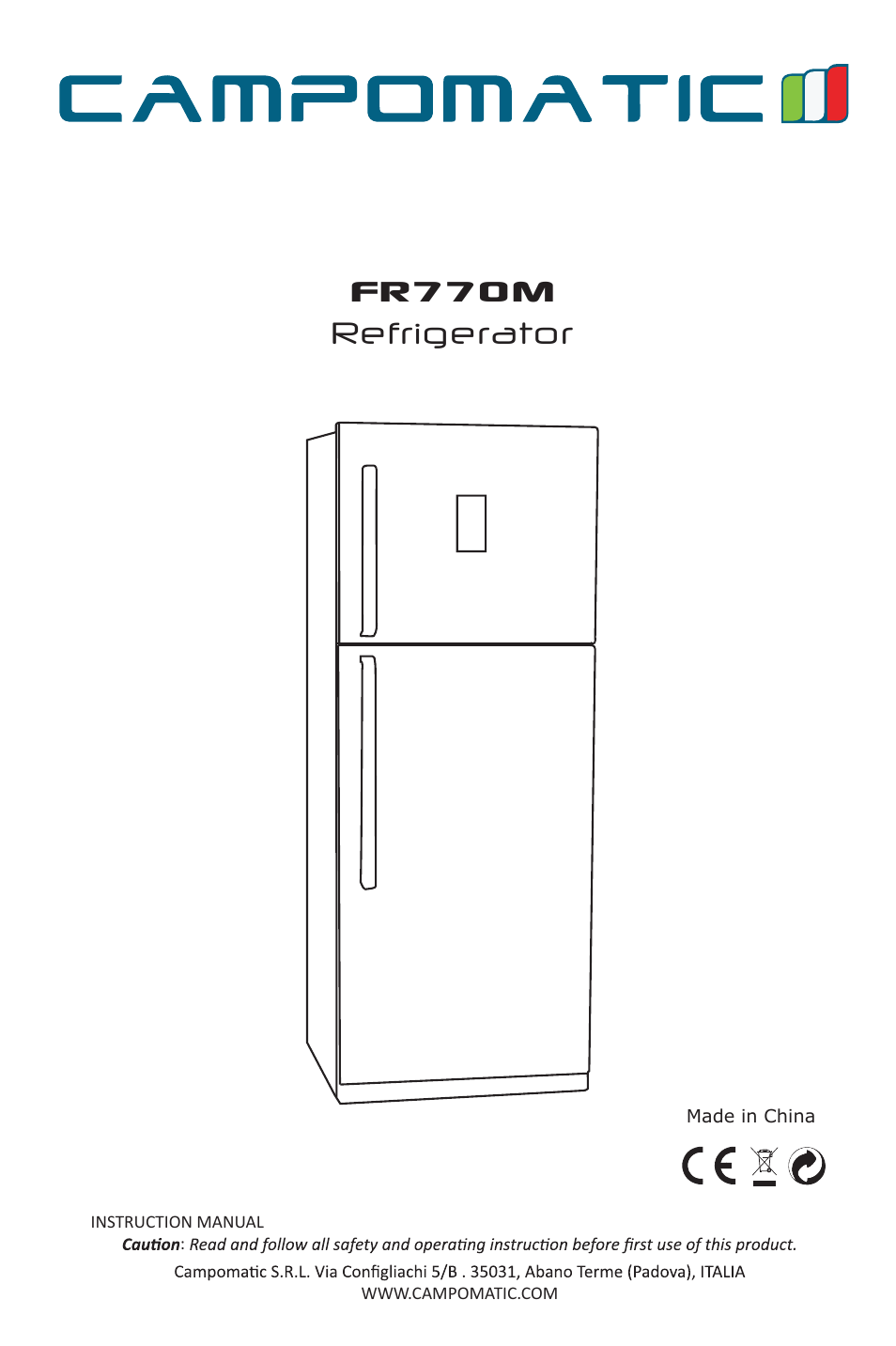 Campomatic FR770M User Manual | 14 pages