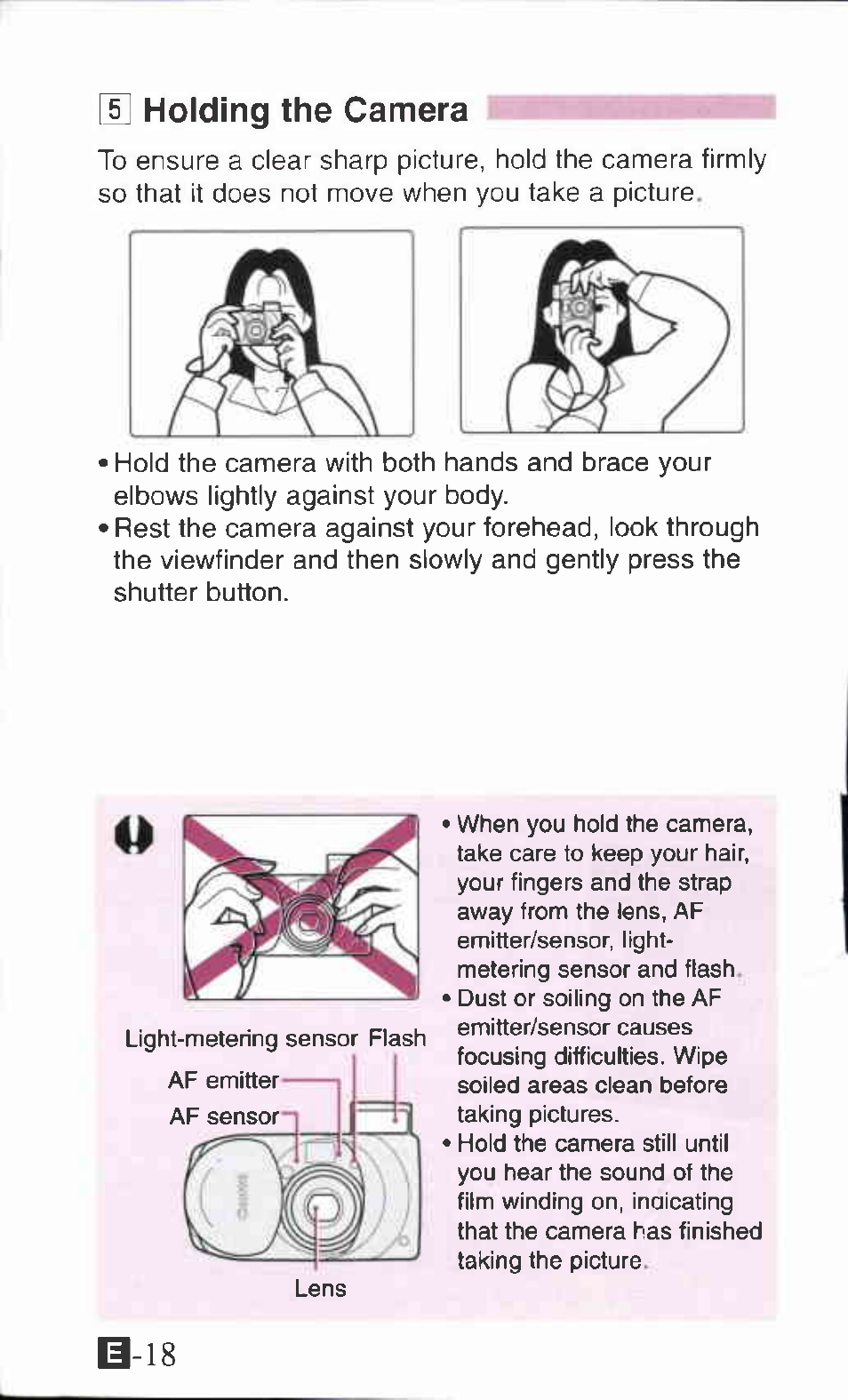H] holding the camera | Canon Z90W User Manual | Page 18 / 59