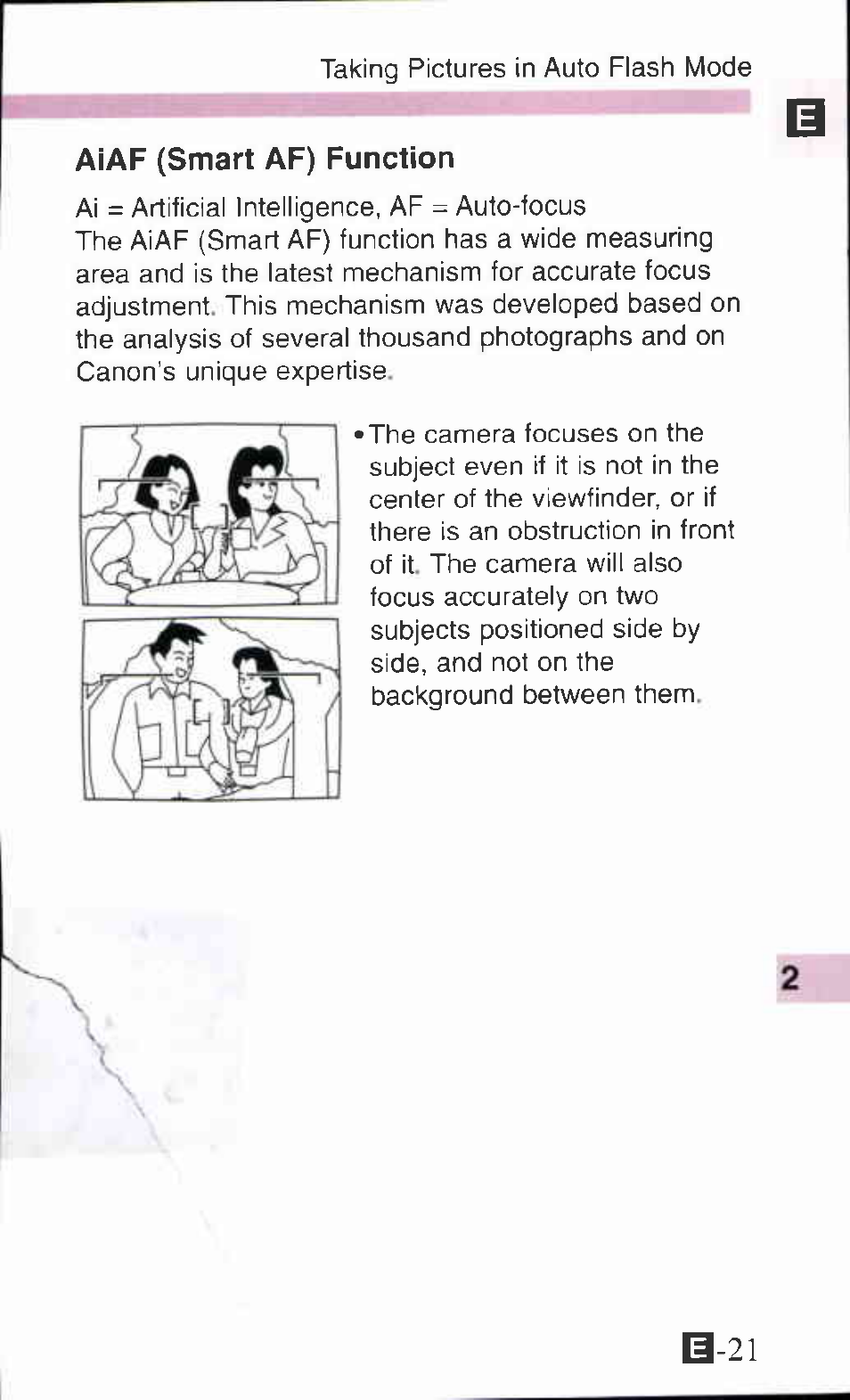 Aiaf (smart af) function | Canon Z90W User Manual | Page 21 / 59
