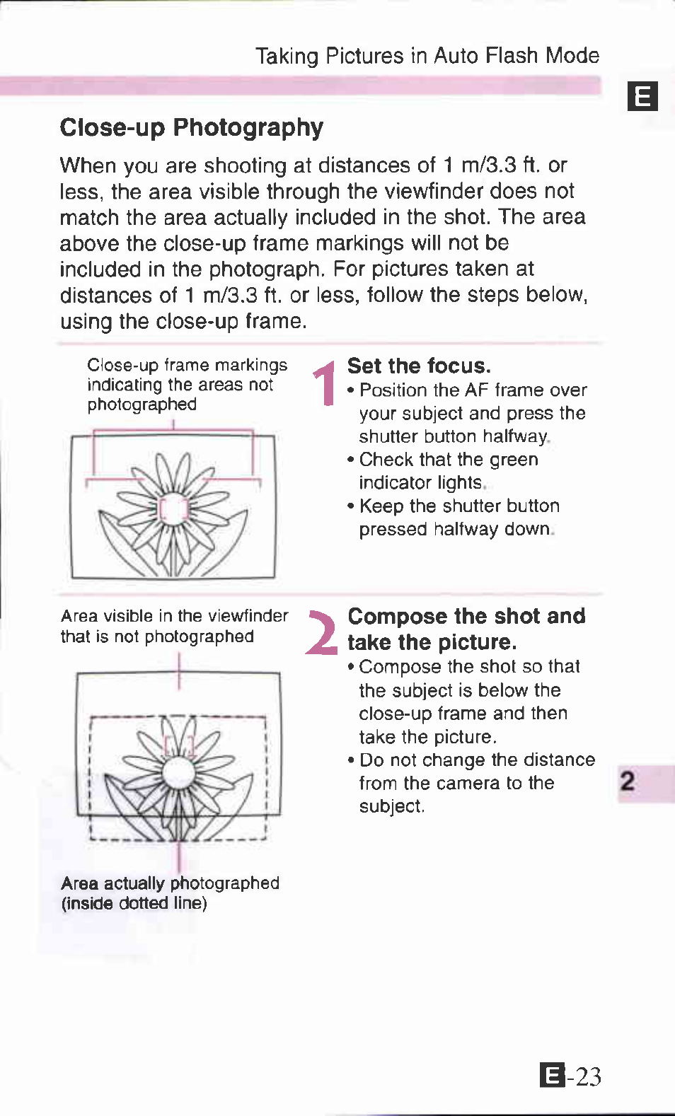 Close-up photography, B-23 | Canon Z90W User Manual | Page 23 / 59