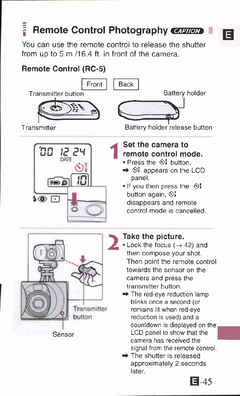 G remote control photography, Remote control photography eok | Canon Z90W User Manual | Page 45 / 59