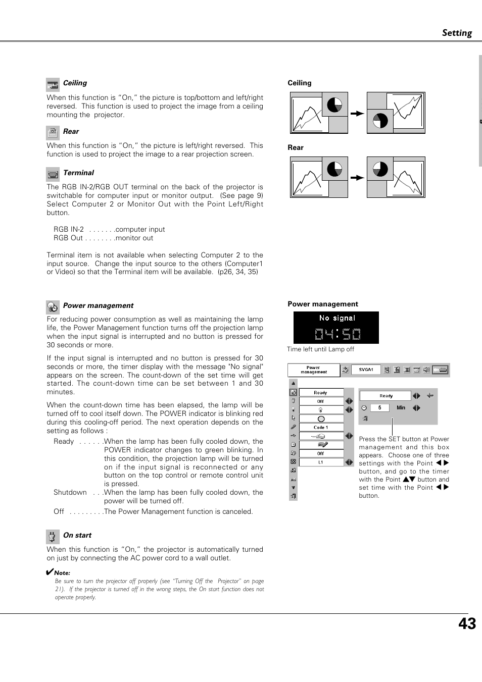 Setting | Canon LV-X4 LV-7230 User Manual | Page 43 / 64