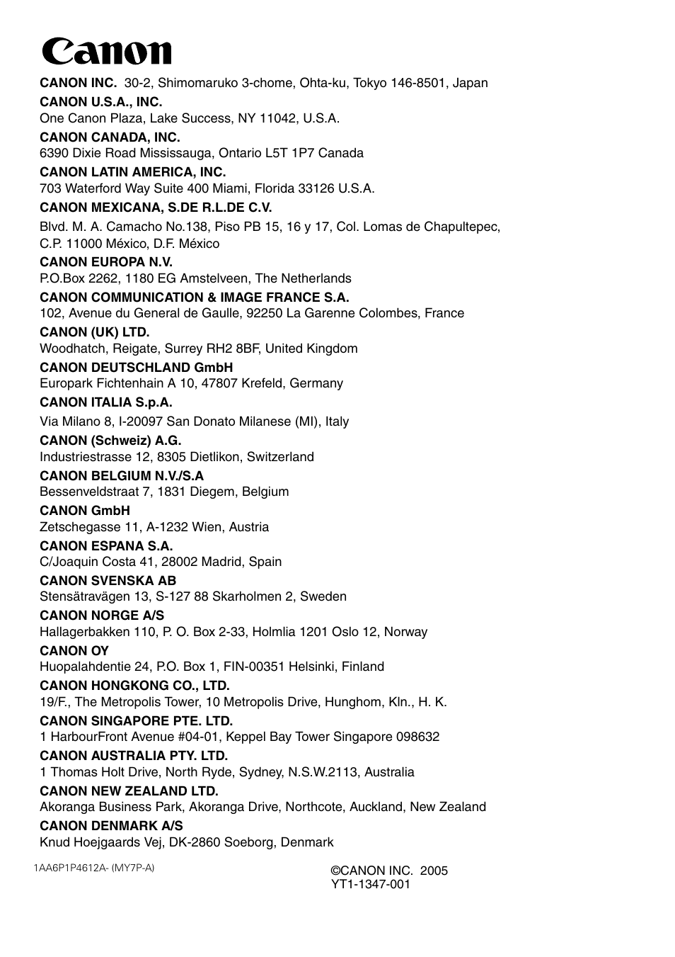 Canon LV-X4 LV-7230 User Manual | Page 64 / 64