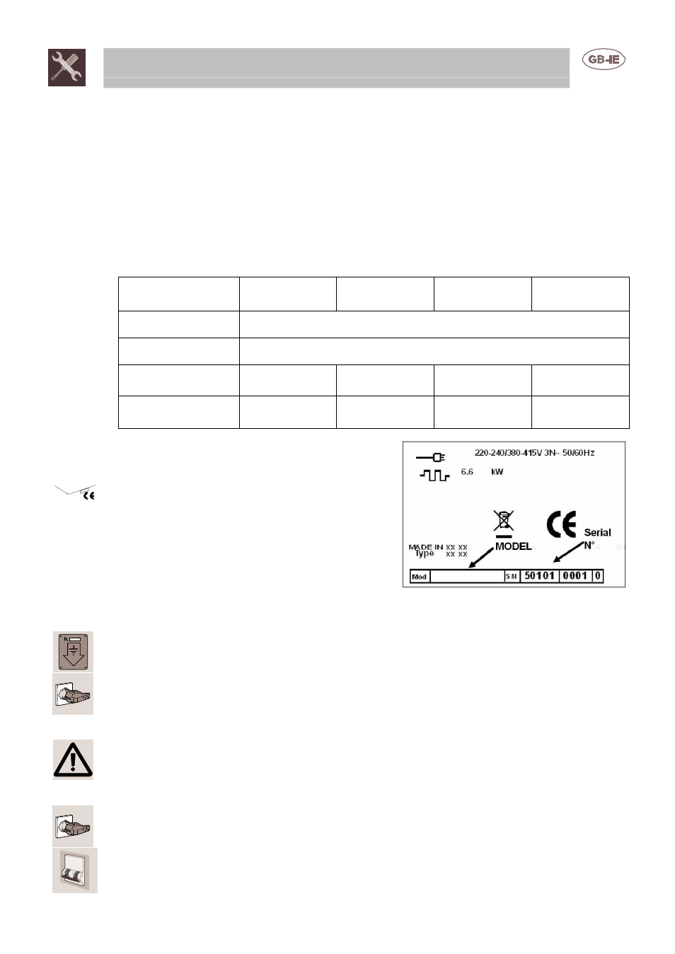 Instructions for the installer, Installation, 1 technical information | Frequency(hz) 50-60 | Campomatic Hobs Vetro V Series User Manual | Page 15 / 18