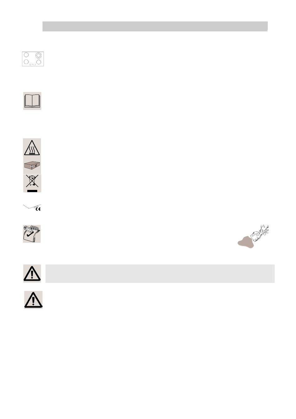 Instruction for proper use, Instructions for proper use | Campomatic Hobs Vetro V Series User Manual | Page 3 / 18