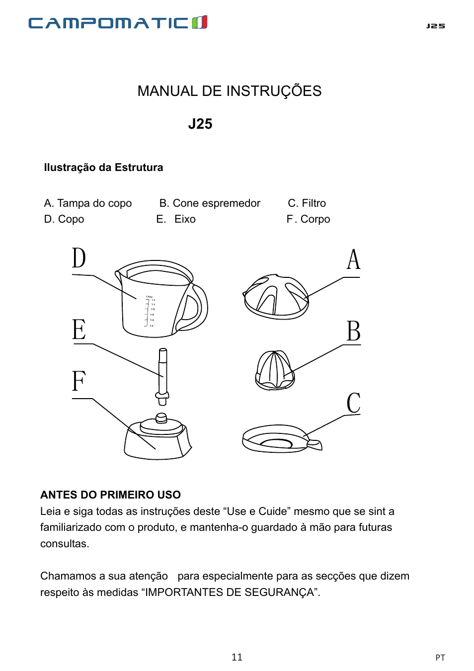 Campomatic J25 User Manual | Page 11 / 26