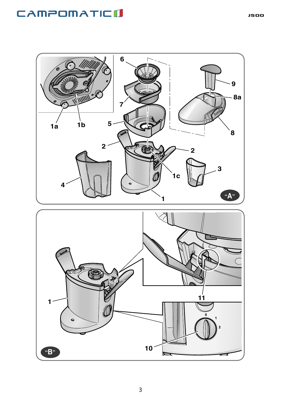 J500 | Campomatic J500 User Manual | Page 3 / 48