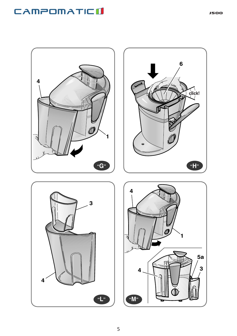 J500 | Campomatic J500 User Manual | Page 5 / 48