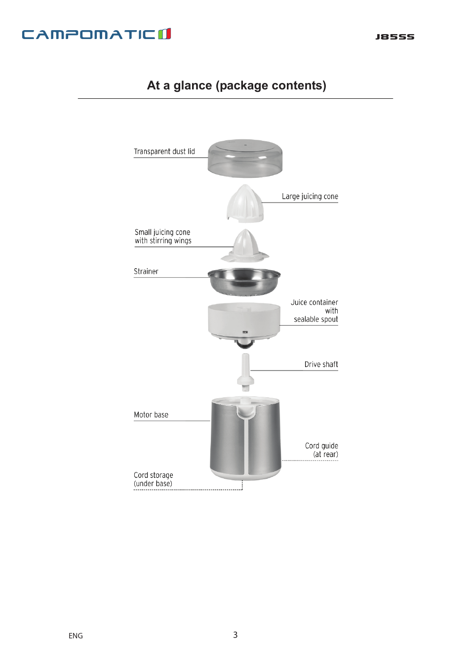 J85ss | Campomatic J85SS User Manual | Page 4 / 12