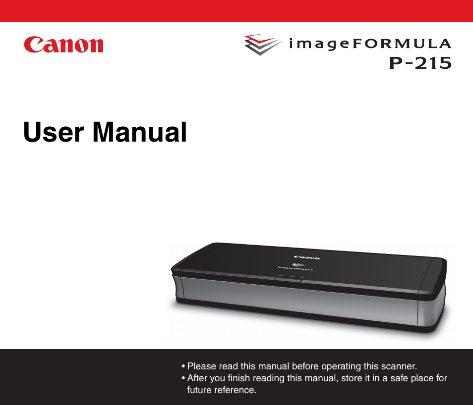 Canon Image Formula P-215 User Manual | 116 pages