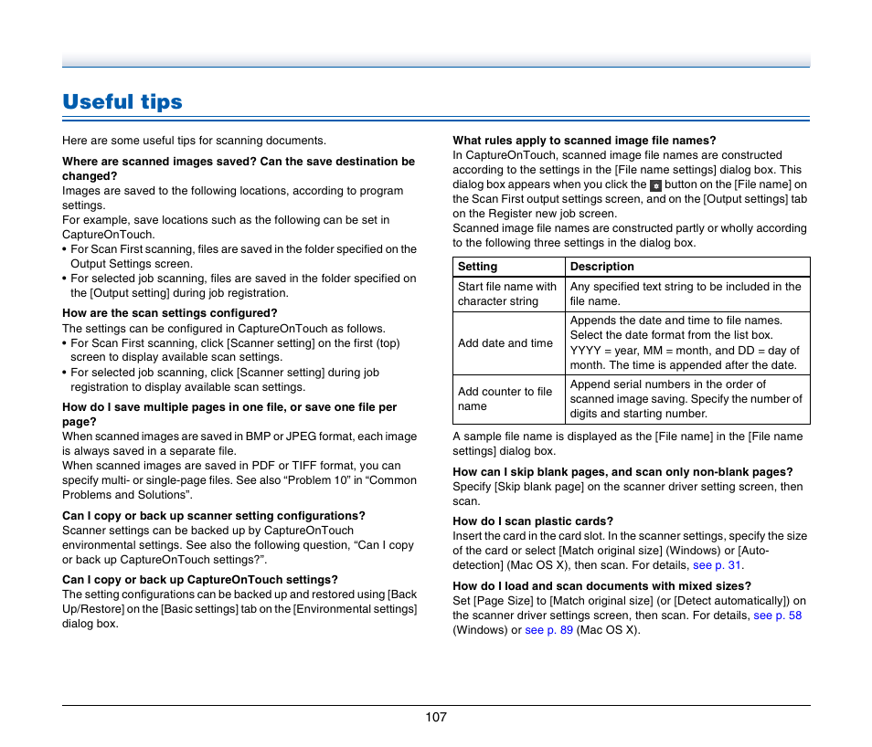 Useful tips | Canon Image Formula P-215 User Manual | Page 107 / 116
