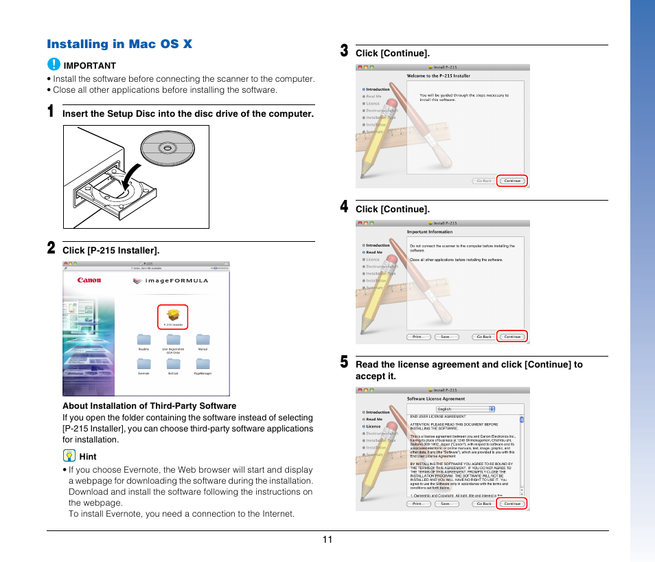 Mac os x) | Canon Image Formula P-215 User Manual | Page 11 / 116