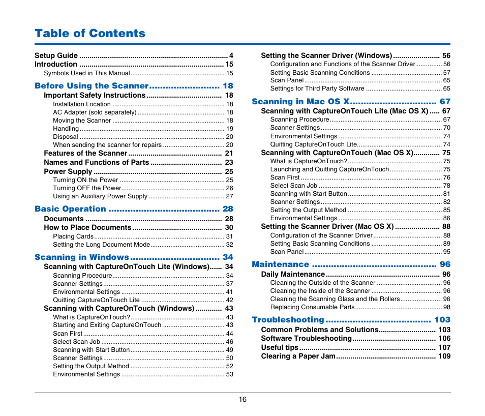 Canon Image Formula P-215 User Manual | Page 16 / 116