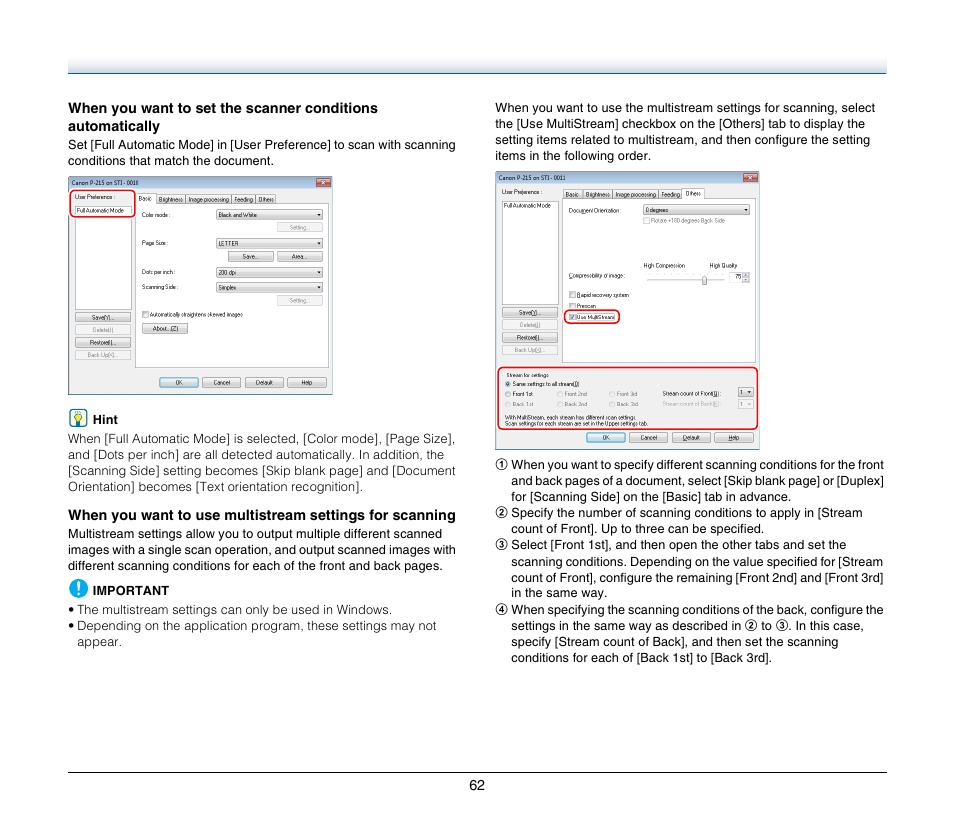 Canon Image Formula P-215 User Manual | Page 62 / 116