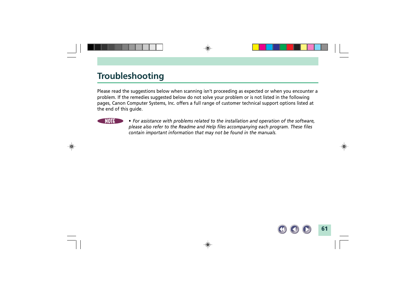 Troubleshooting | Canon FB1200S User Manual | Page 61 / 82