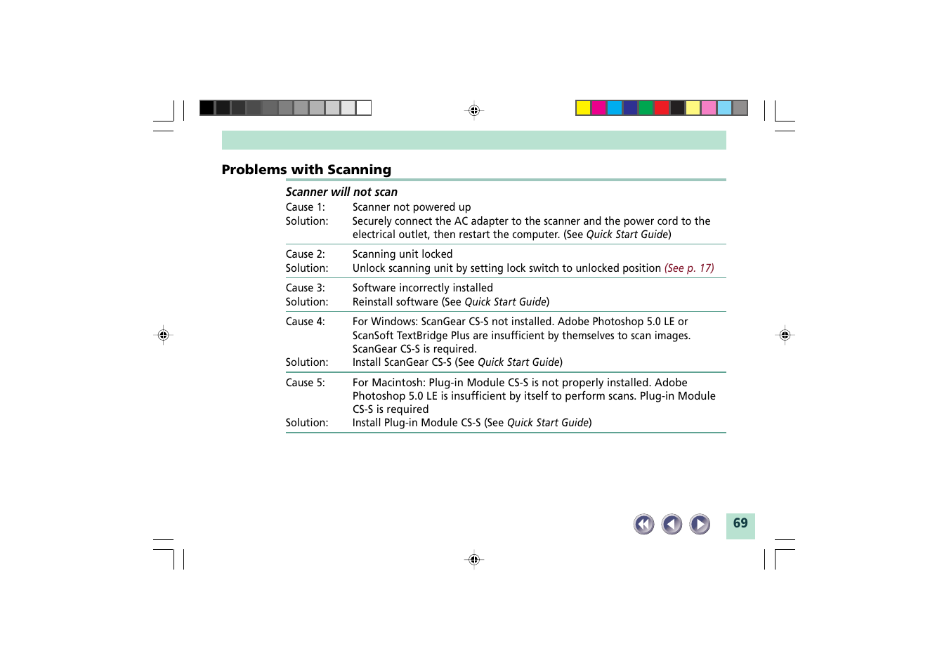 Problems with scanning | Canon FB1200S User Manual | Page 69 / 82