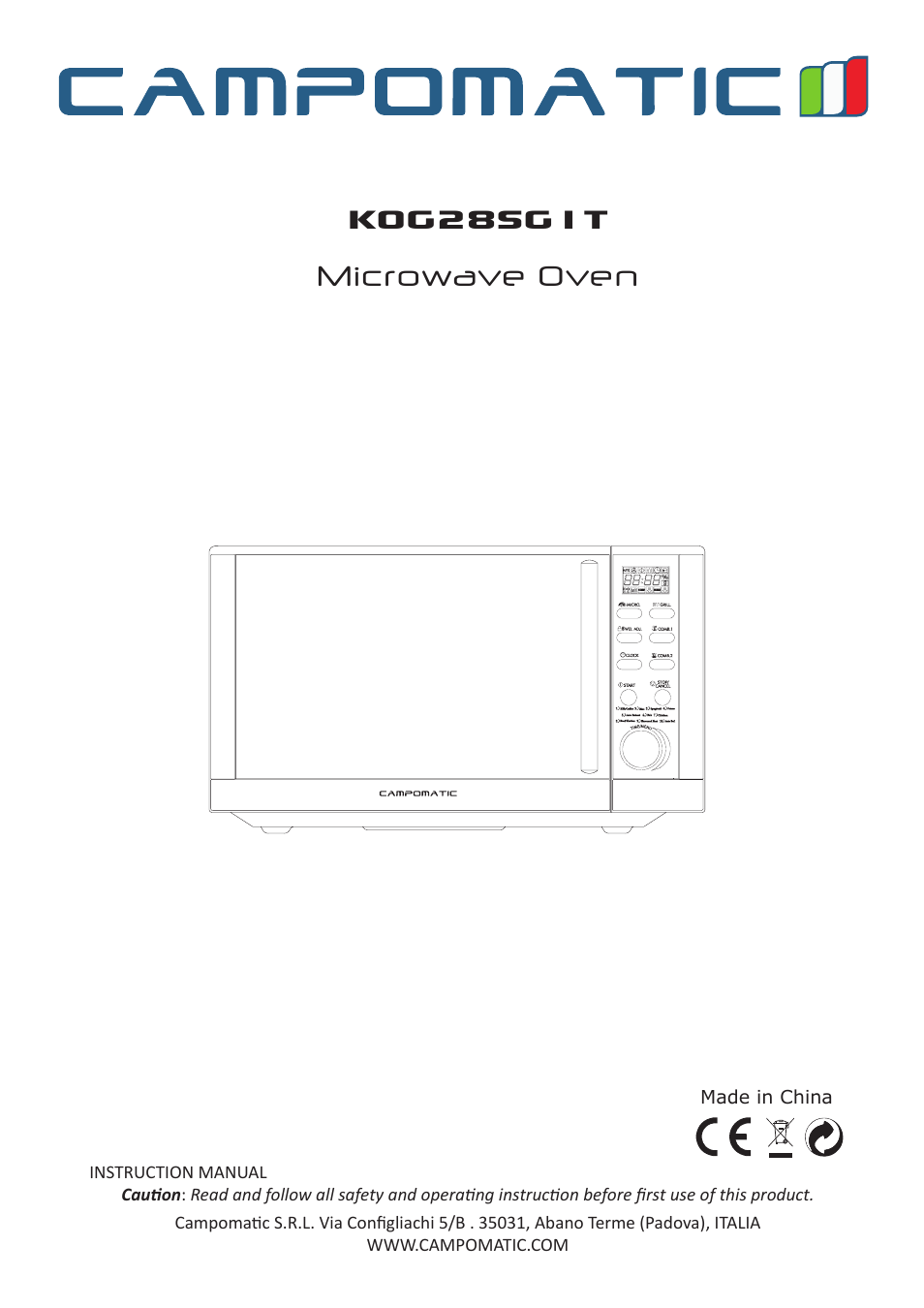 Campomatic KOG28SG1 User Manual | 20 pages