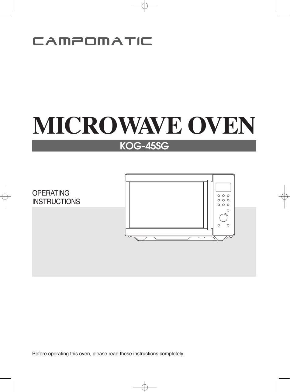 Campomatic KOG45SG User Manual | 31 pages