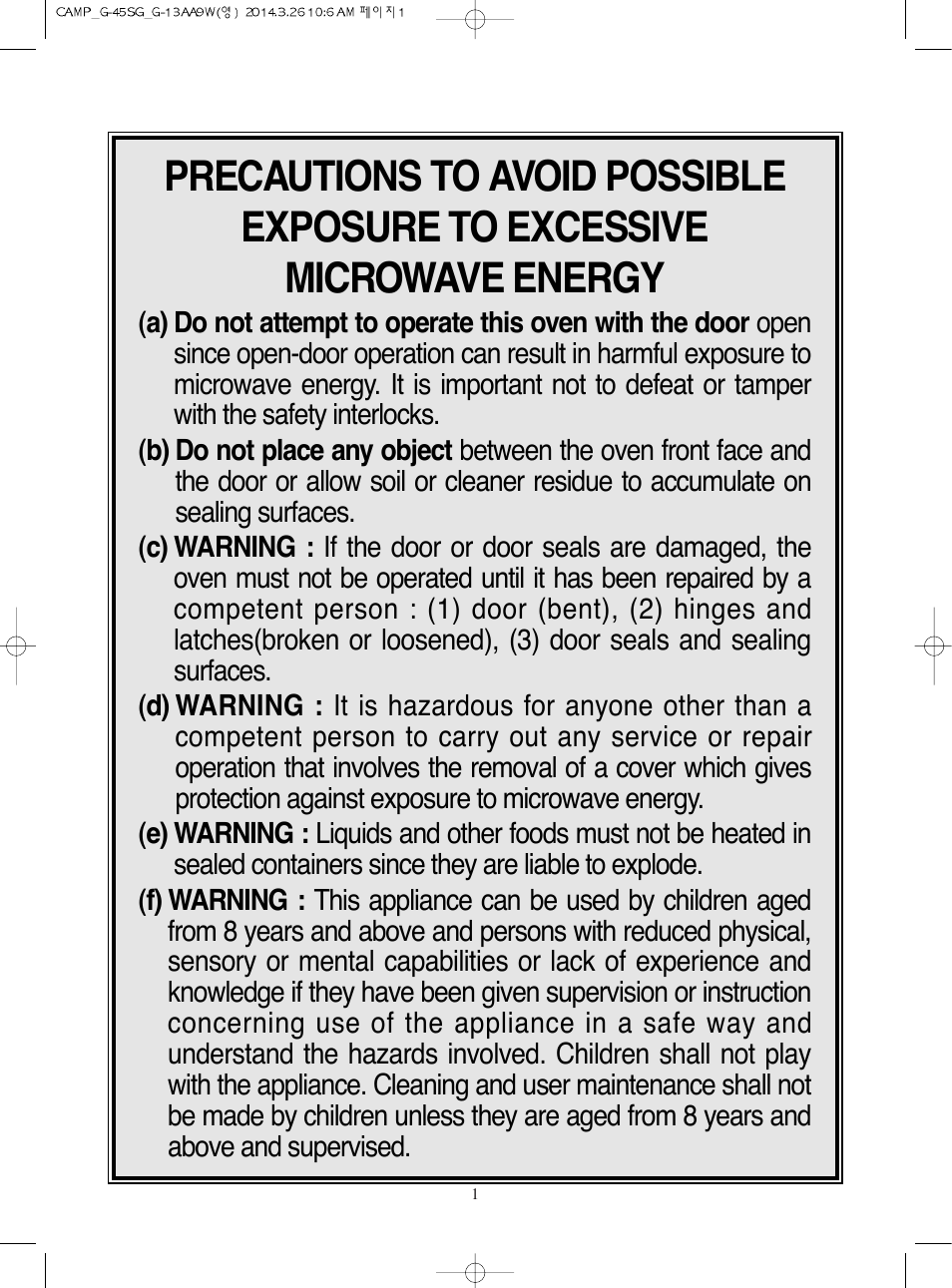 Campomatic KOG45SG User Manual | Page 2 / 31