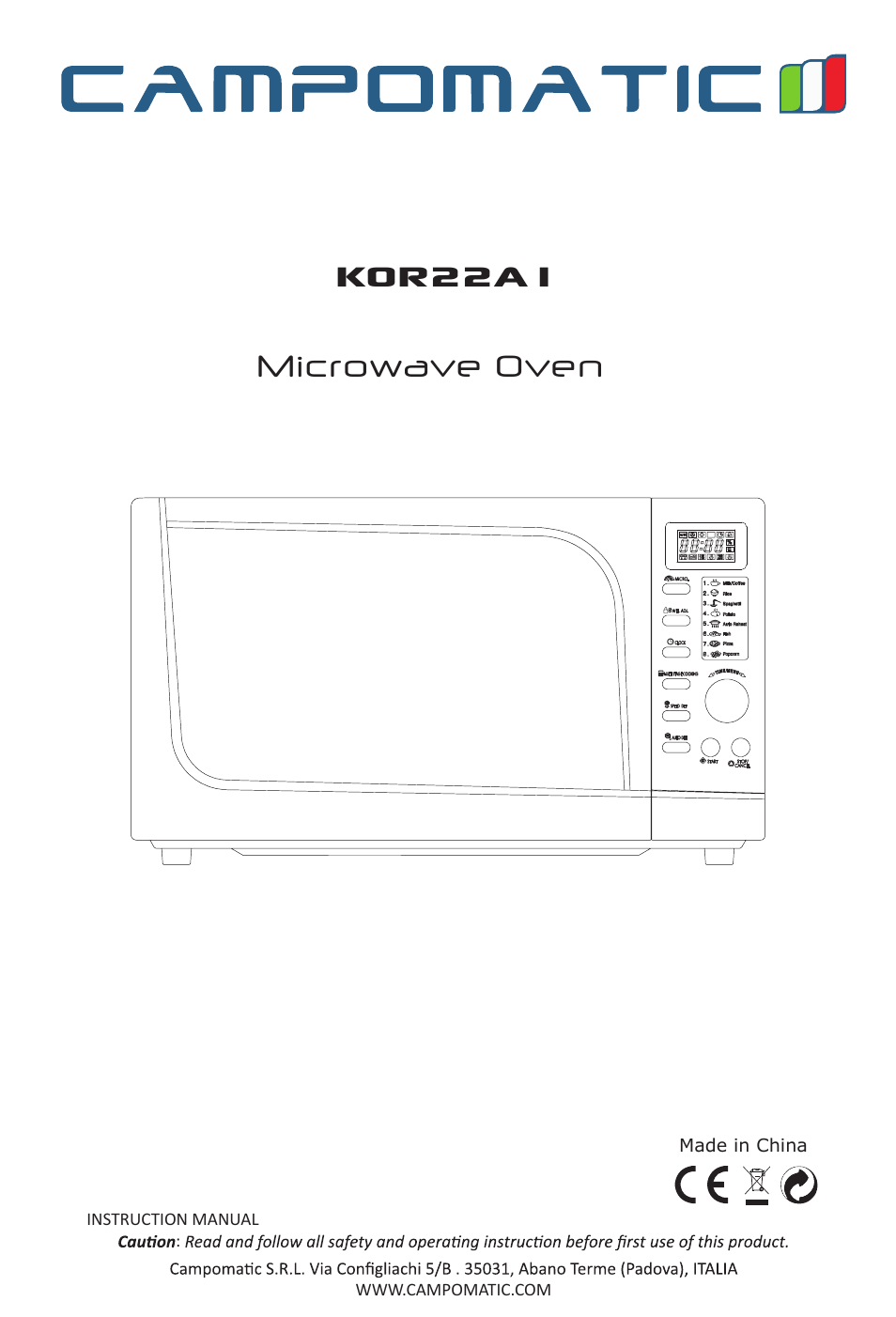 Campomatic KOR22A1 User Manual | 15 pages