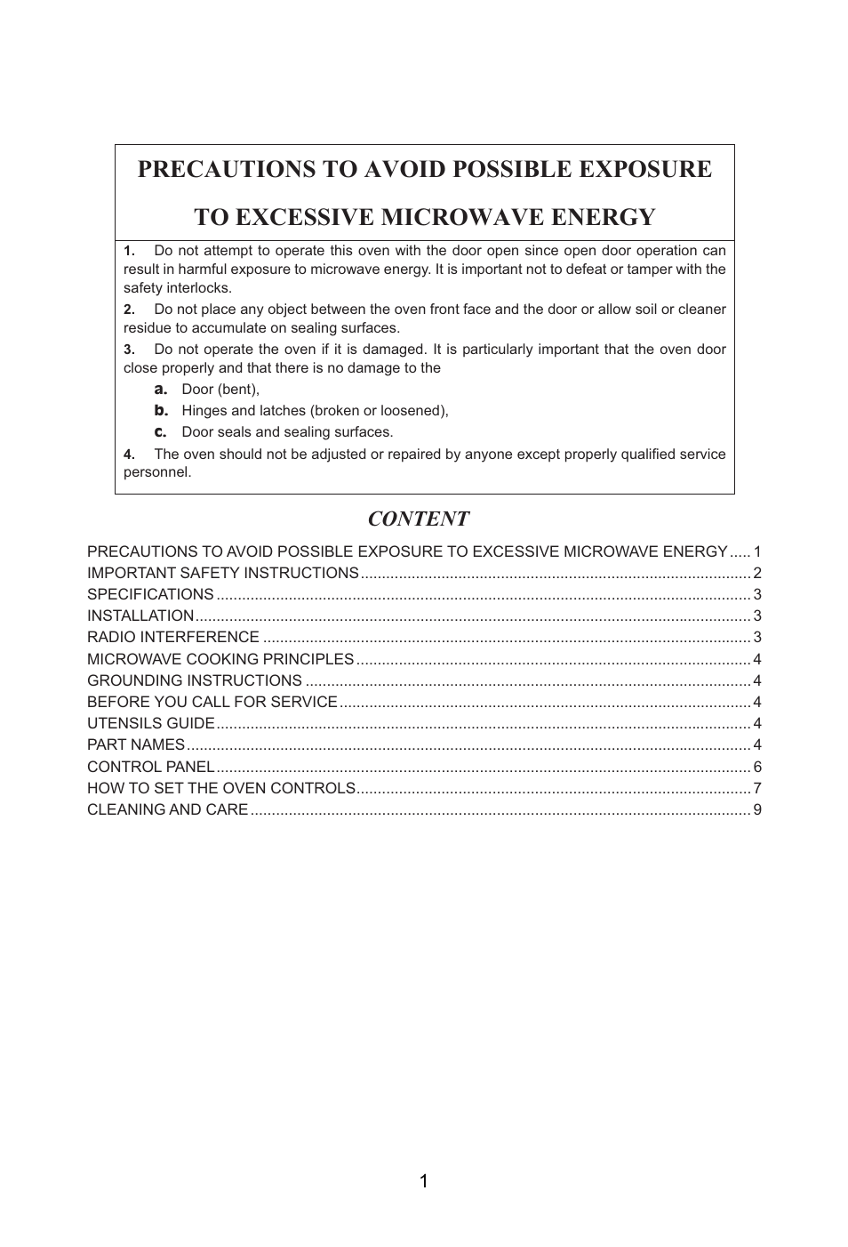 Content | Campomatic KOR22A1 User Manual | Page 2 / 15