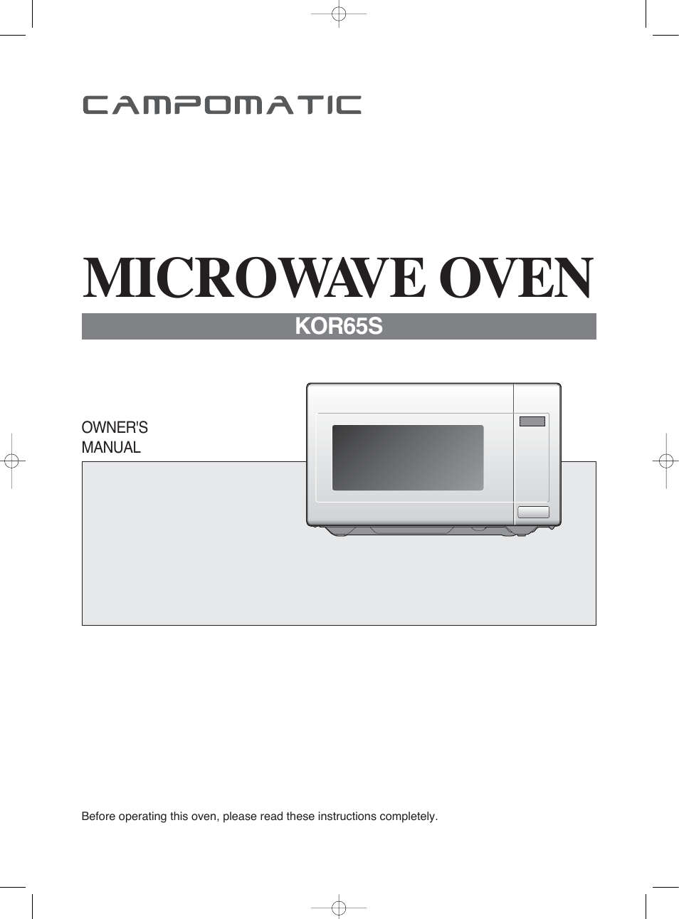 Campomatic KOR65S User Manual | 33 pages