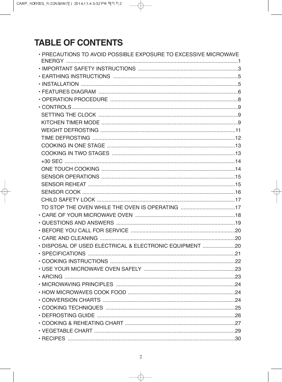 Campomatic KOR65S User Manual | Page 3 / 33