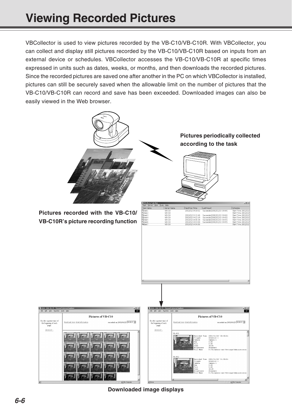 Viewing recorded pictures | Canon VB-C10R User Manual | Page 110 / 138