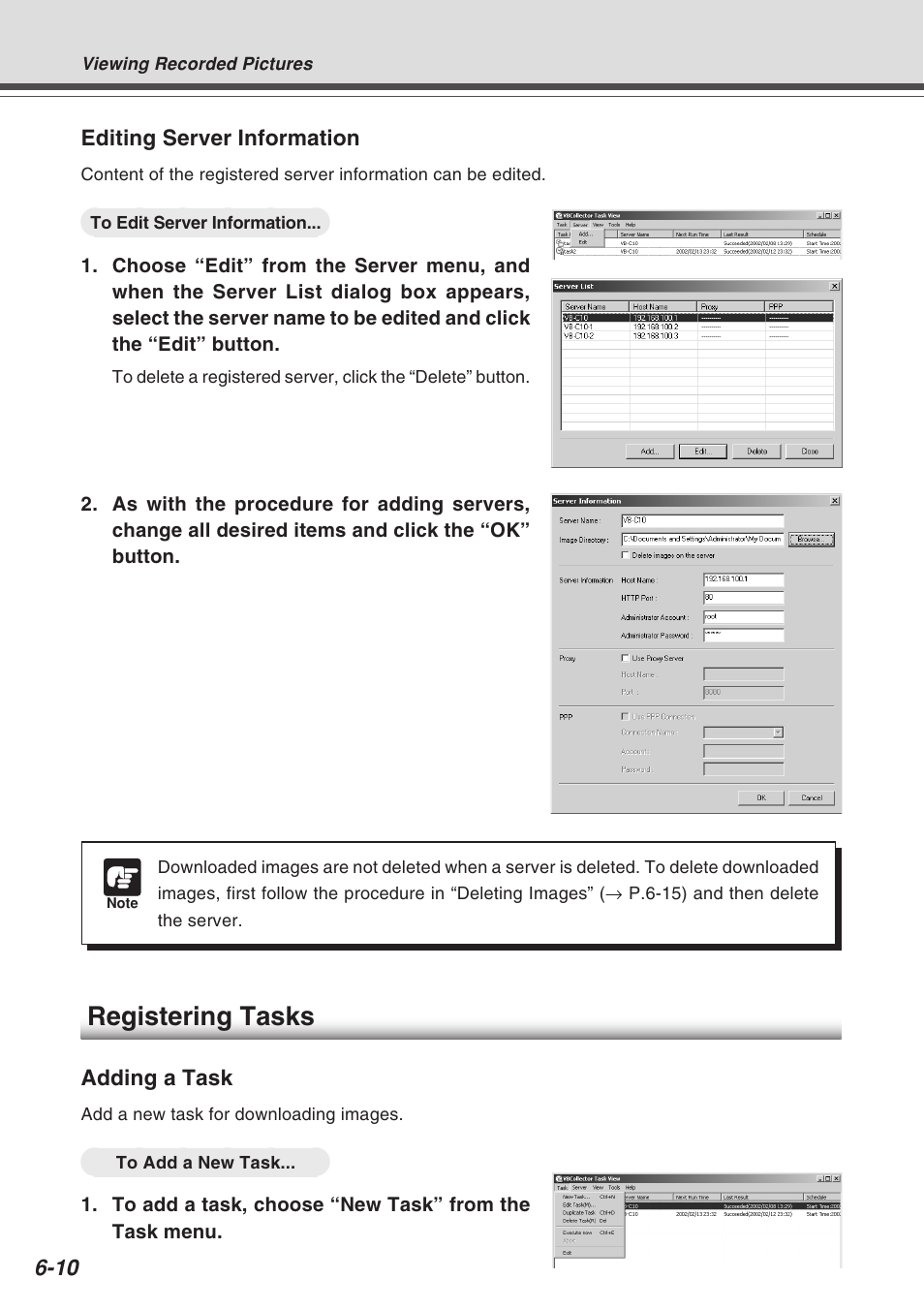 Registering tasks | Canon VB-C10R User Manual | Page 114 / 138