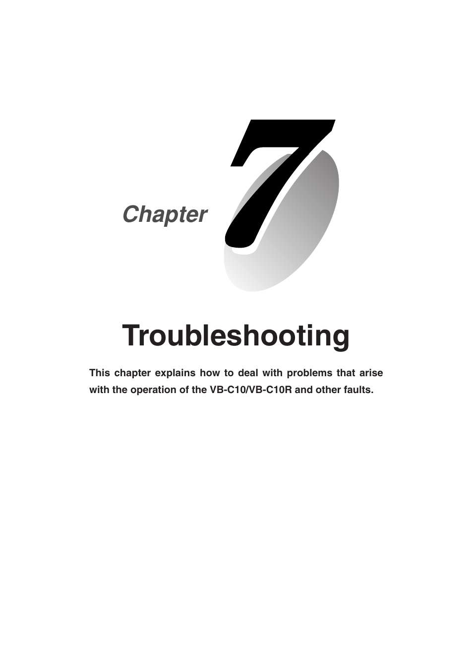 Troubleshooting, Chapter | Canon VB-C10R User Manual | Page 123 / 138