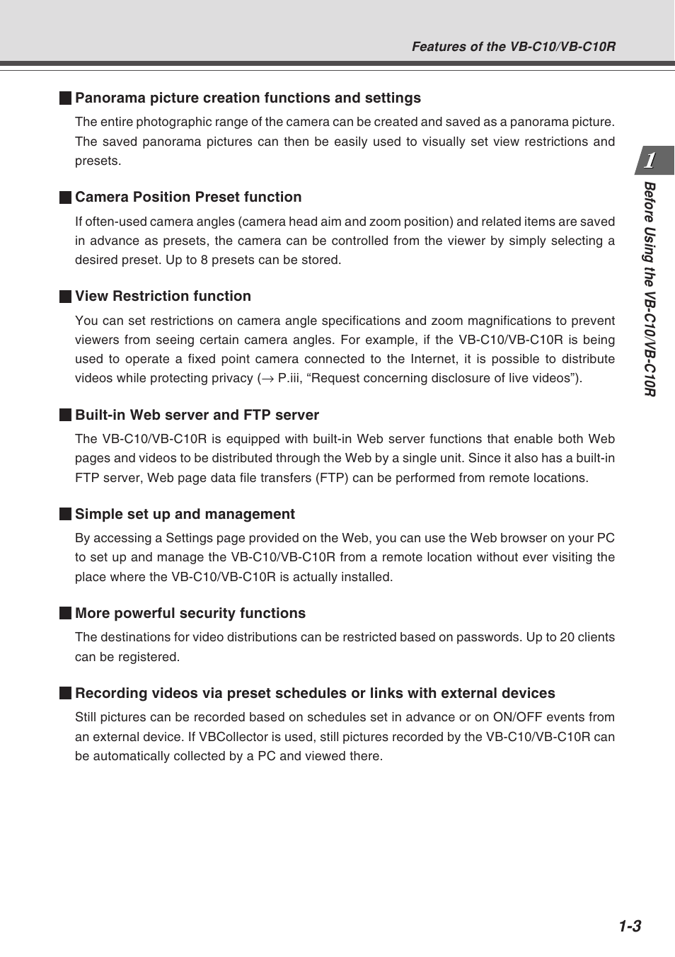 Canon VB-C10R User Manual | Page 15 / 138