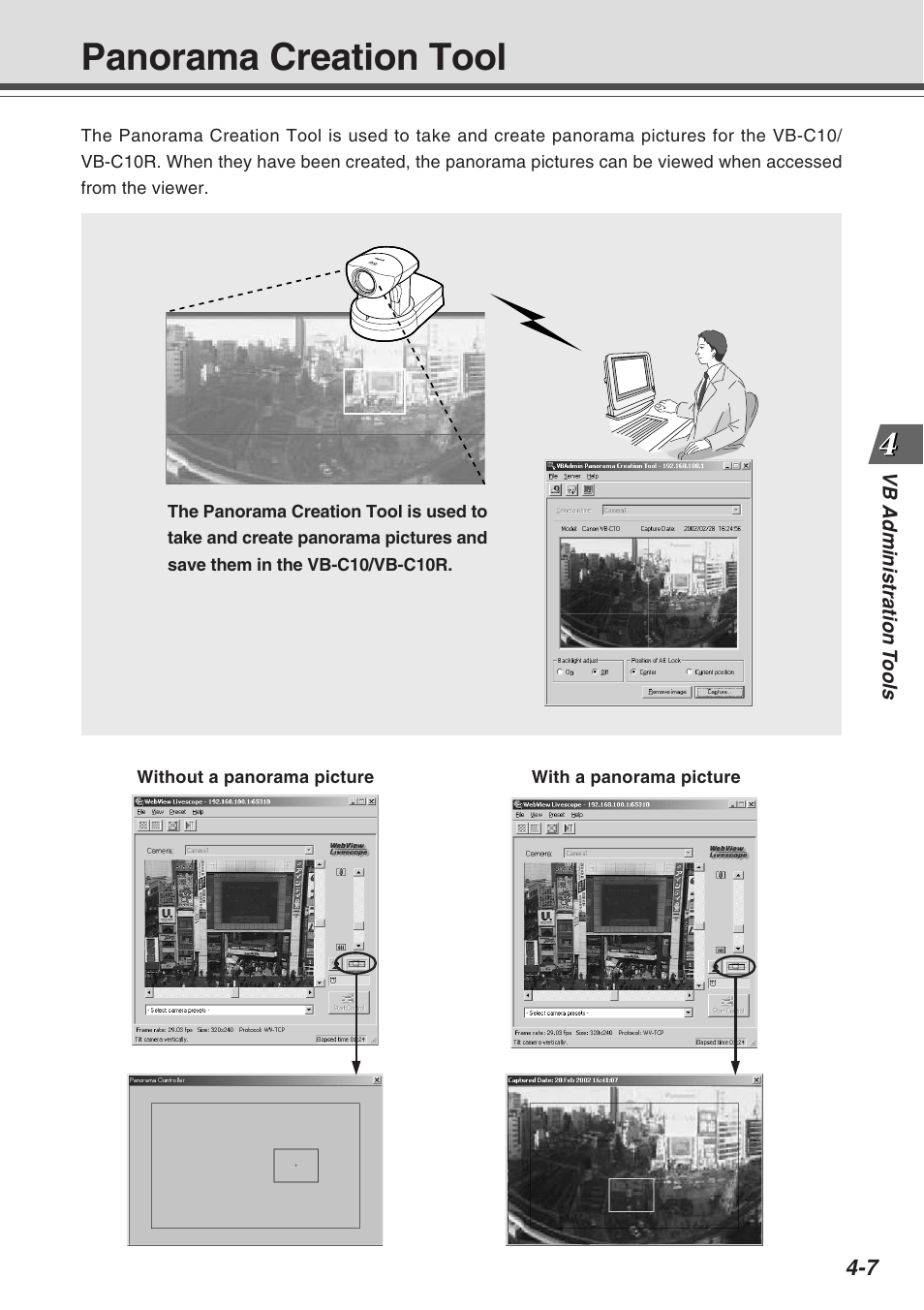 Panorama creation tool | Canon VB-C10R User Manual | Page 59 / 138