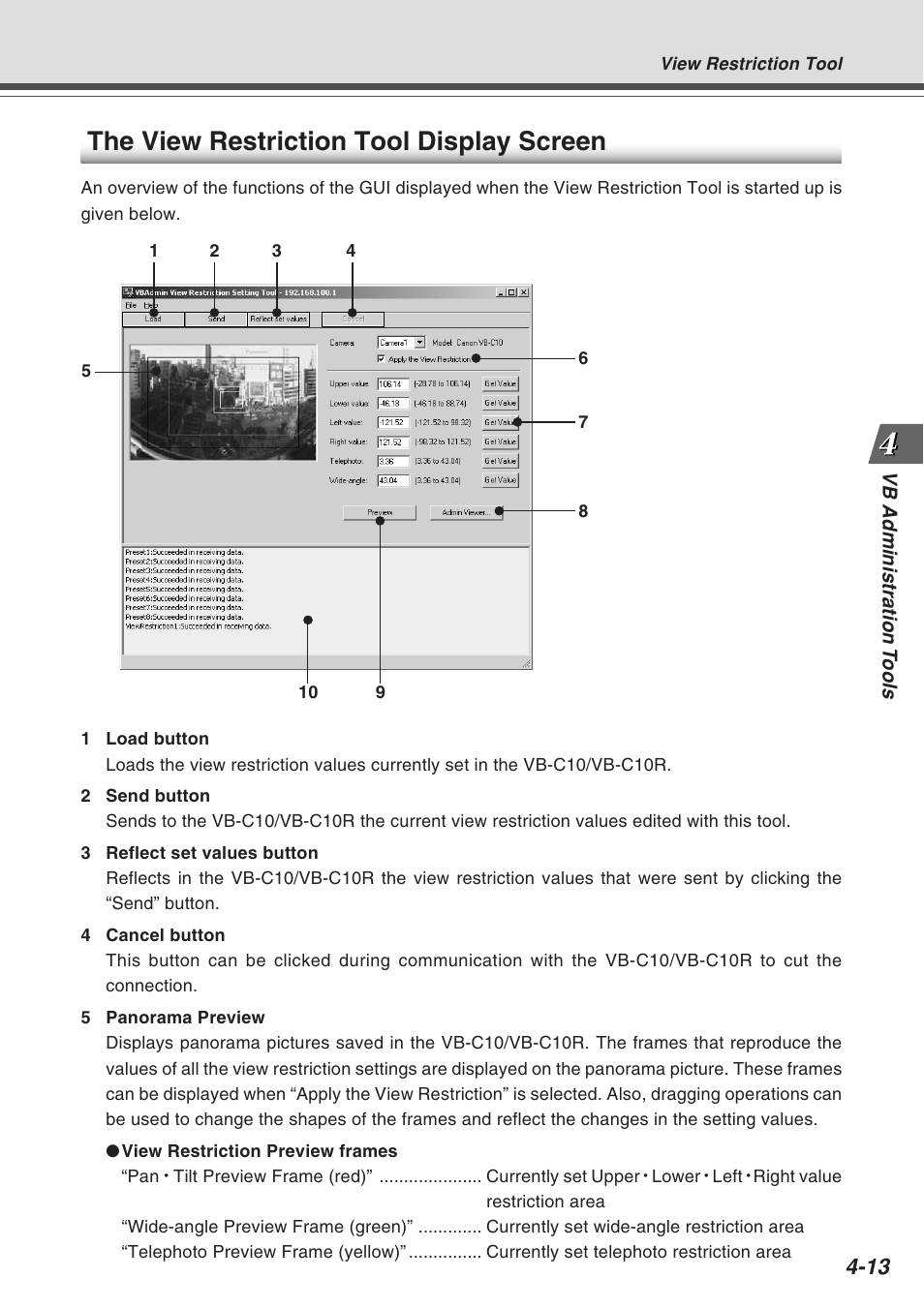 The view restriction tool display screen | Canon VB-C10R User Manual | Page 65 / 138