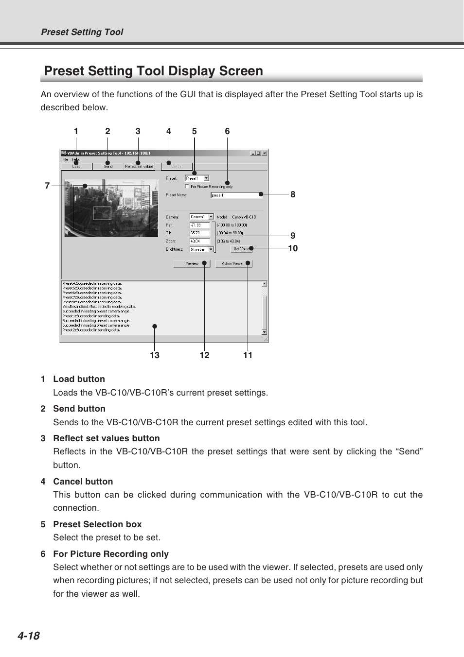 Preset setting tool display screen | Canon VB-C10R User Manual | Page 70 / 138