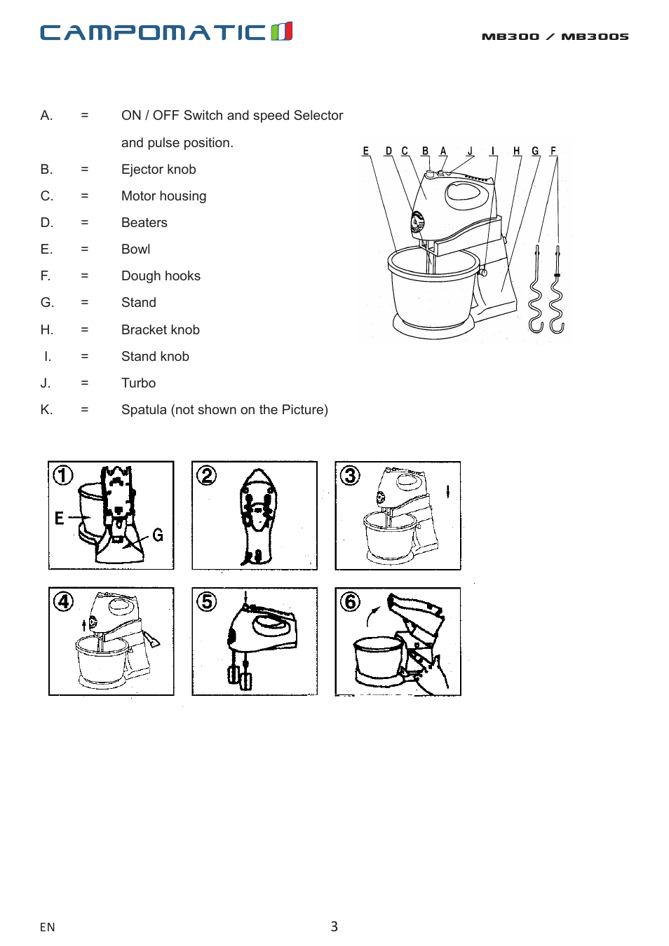 Campomatic MB300 User Manual | Page 3 / 8