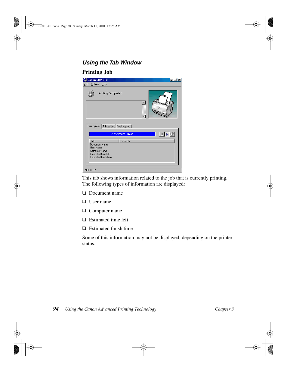 Canon LBP-810 User Manual | Page 110 / 180