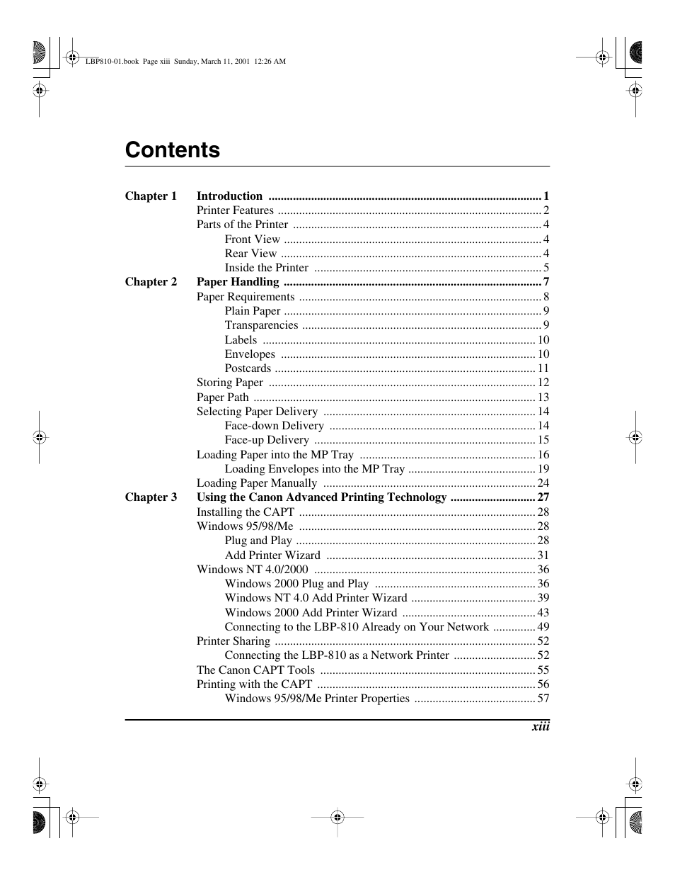 Canon LBP-810 User Manual | Page 13 / 180