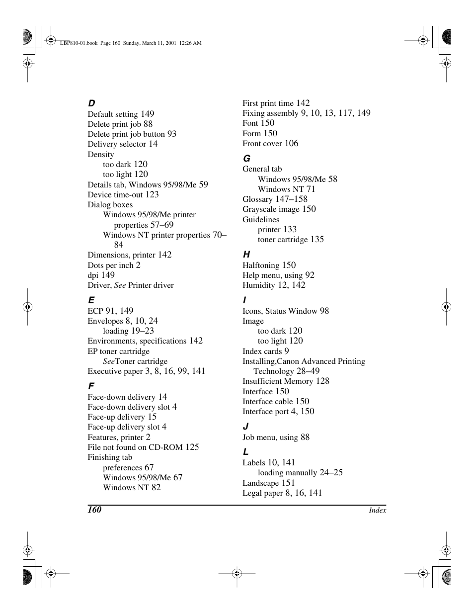 Canon LBP-810 User Manual | Page 176 / 180