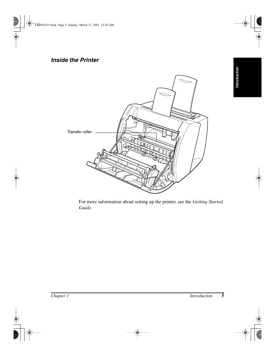 Inside the printer | Canon LBP-810 User Manual | Page 21 / 180